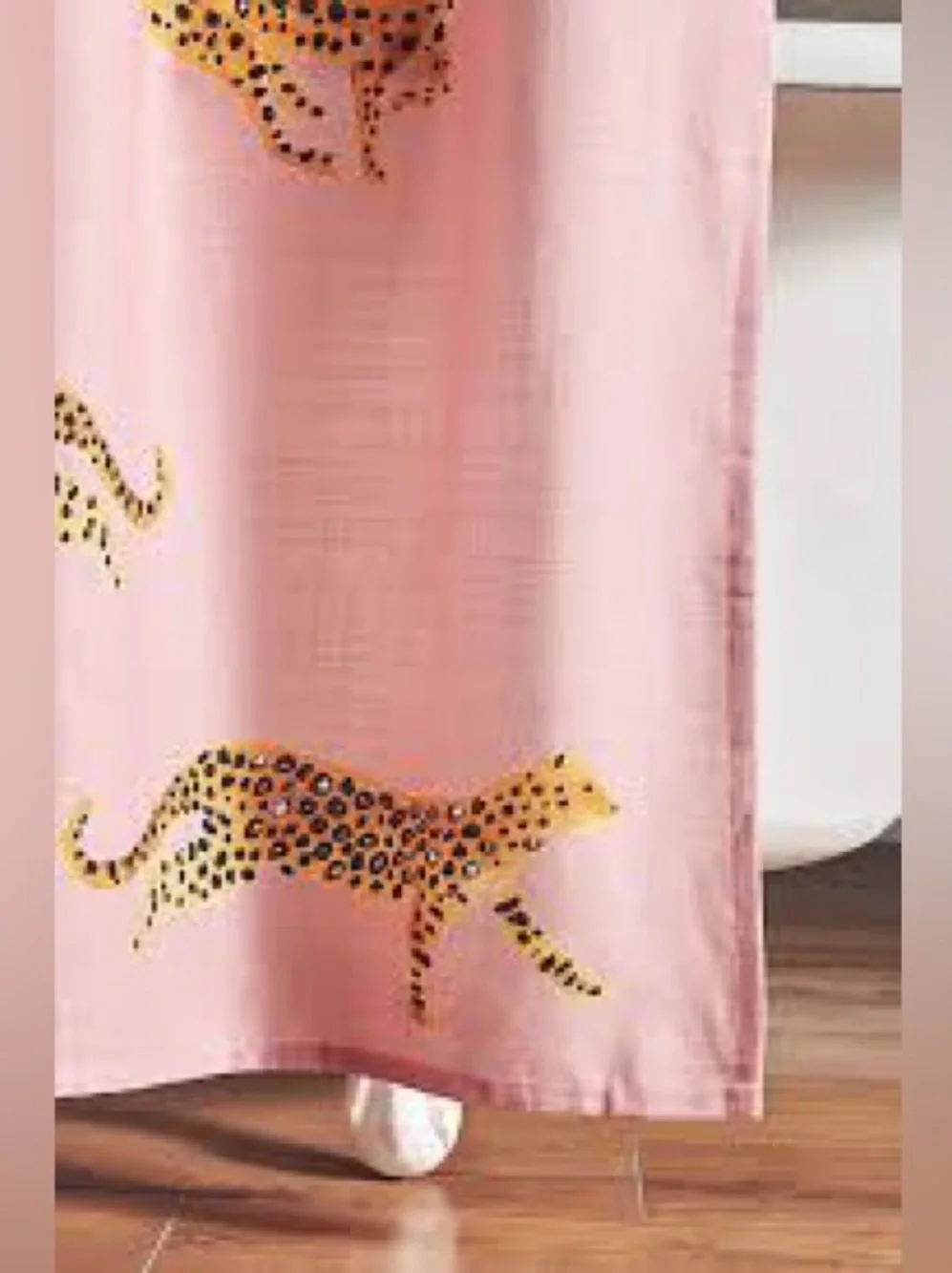 Anthropologie Leopard Organic Shower Curtain NEW - Picture 2 of 5